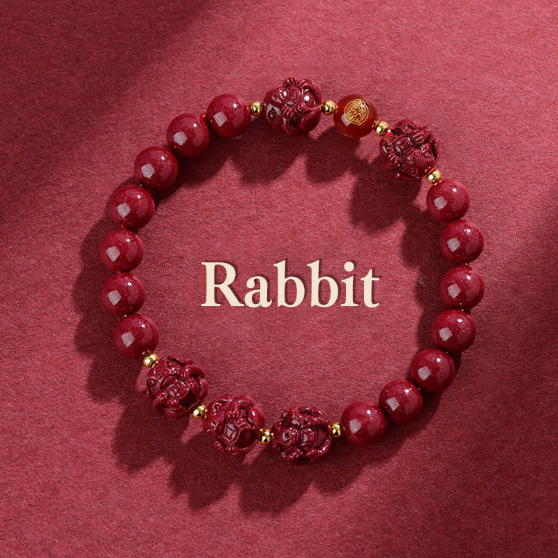 Nimara Ritual Chinese Zodiac Cinnabar Keep Away Evil Spirits Blessing Bracelet