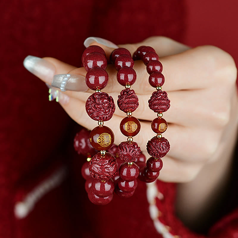 Nimara Ritual Chinese Zodiac Cinnabar Keep Away Evil Spirits Blessing Bracelet