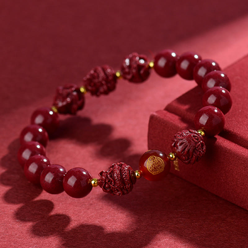 Nimara Ritual Chinese Zodiac Cinnabar Keep Away Evil Spirits Blessing Bracelet