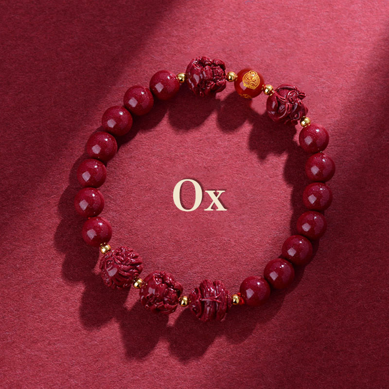 Nimara Ritual Chinese Zodiac Cinnabar Keep Away Evil Spirits Blessing Bracelet