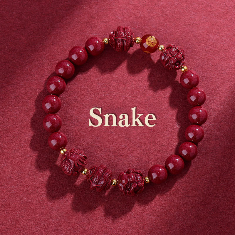 Nimara Ritual Chinese Zodiac Cinnabar Keep Away Evil Spirits Blessing Bracelet