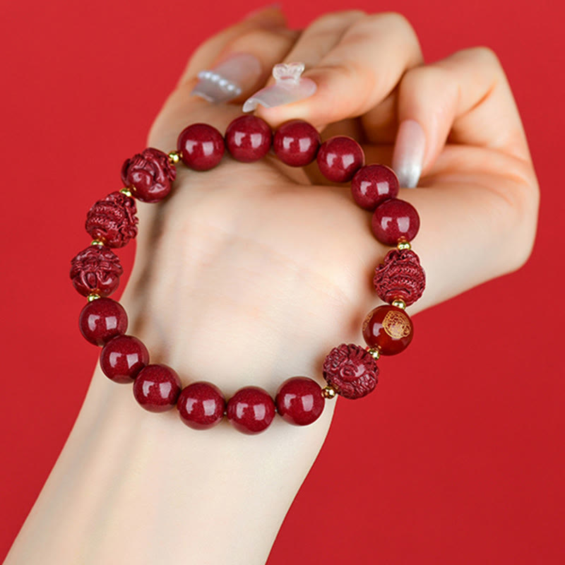 Nimara Ritual Chinese Zodiac Cinnabar Keep Away Evil Spirits Blessing Bracelet