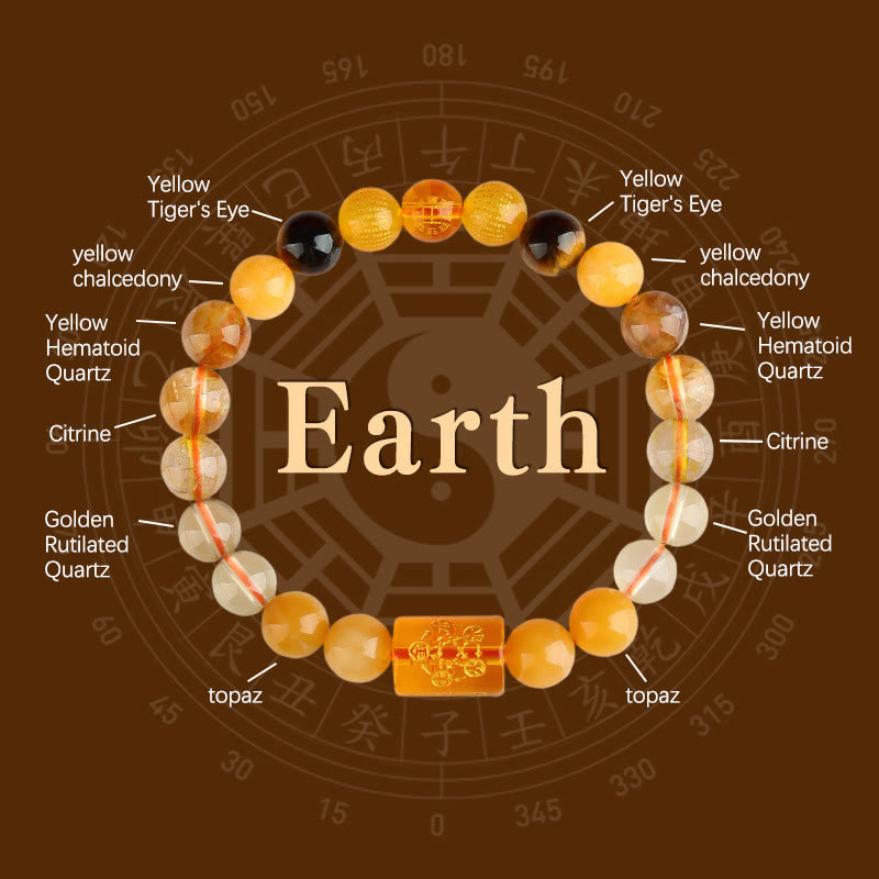 Nimara Ritual Five Elements God Of Wealth Various Crystal Agate Wealth Luck Bracelet