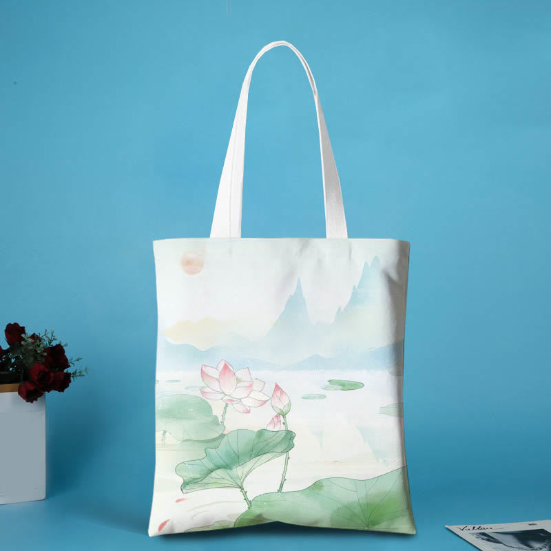 Nimara Ritual Canvas Metal Lotus Shoulder Bag