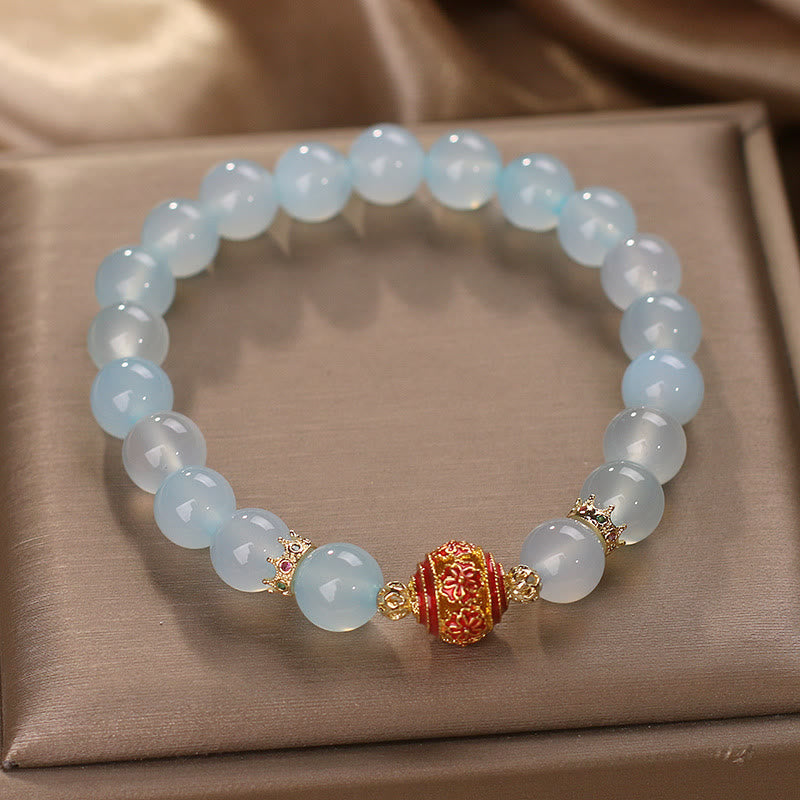 Nimara Ritual Natural Aquamarine Flower Bead Healing Bracelet