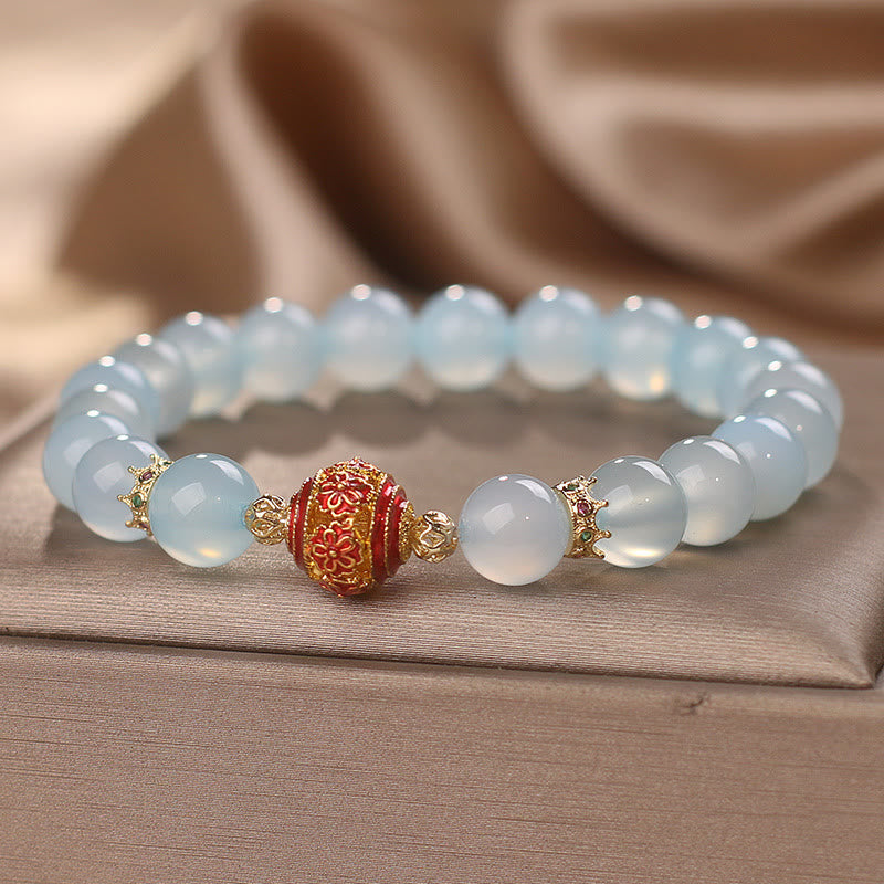Nimara Ritual Natural Aquamarine Flower Bead Healing Bracelet