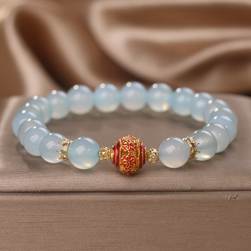Nimara Ritual Natural Aquamarine Flower Bead Healing Bracelet