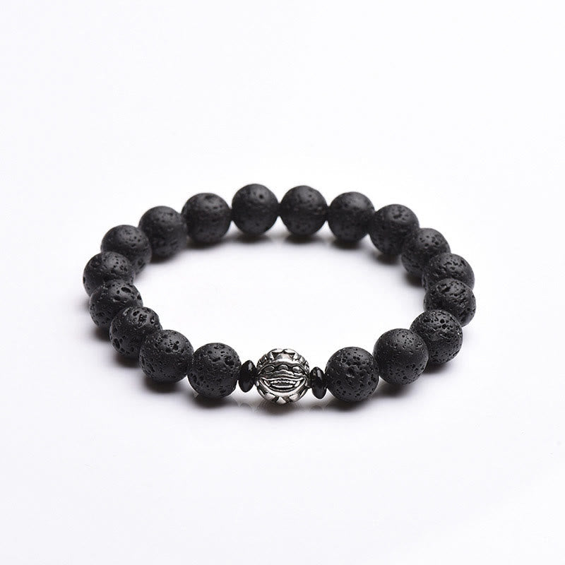 Nimara Ritual Lava Rock Beads White Copper PiXiu Wealth Bracelet