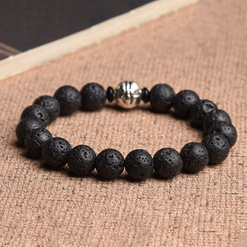 Nimara Ritual Lava Rock Beads White Copper PiXiu Wealth Bracelet