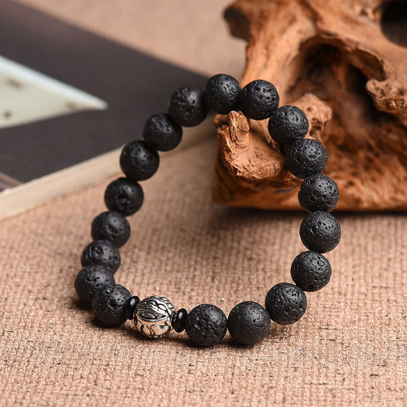 Nimara Ritual Lava Rock Beads White Copper PiXiu Wealth Bracelet