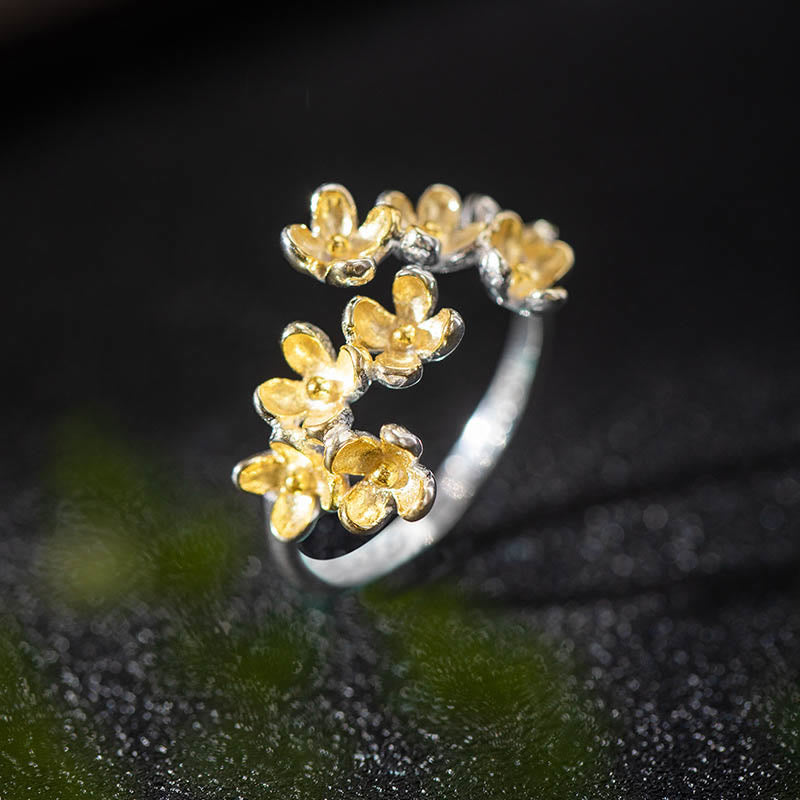 Nimara Ritual 925 Sterling Silver Osmanthus Fragrans Ring