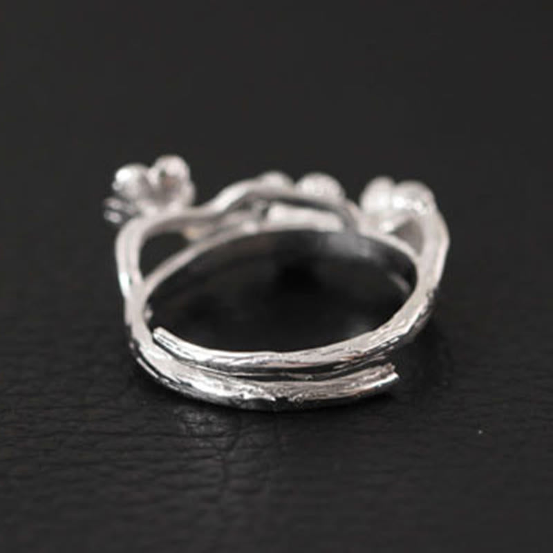 Nimara Ritual 925 Sterling Silver Plum Bossom Calm Ring