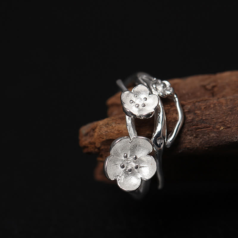 Nimara Ritual 925 Sterling Silver Plum Bossom Balance Ring
