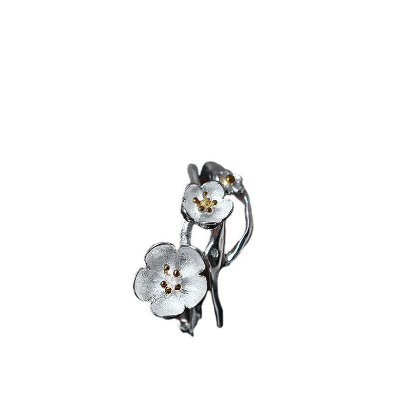 Nimara Ritual 925 Sterling Silver Plum Bossom Balance Ring