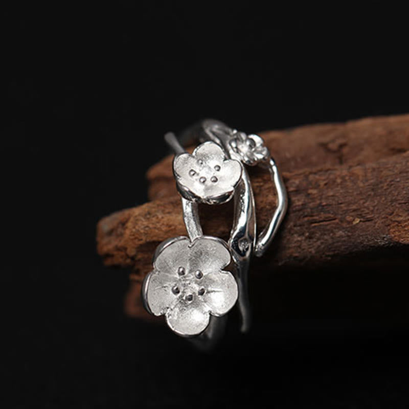 Nimara Ritual 925 Sterling Silver Plum Bossom Balance Ring