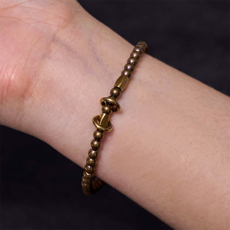 Nimara Ritual Wealth Self Care Copper Brass Beads Design Couple Bracelet
