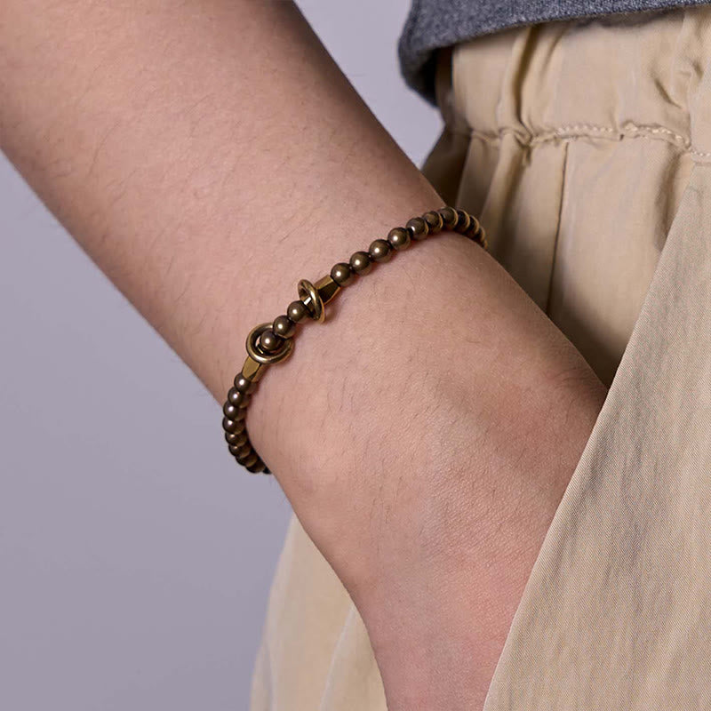 Nimara Ritual Wealth Self Care Copper Brass Beads Design Couple Bracelet