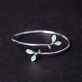 Nimara Ritual Leaf Pattern Cat Eye Support Cuff Bracelet Bangle