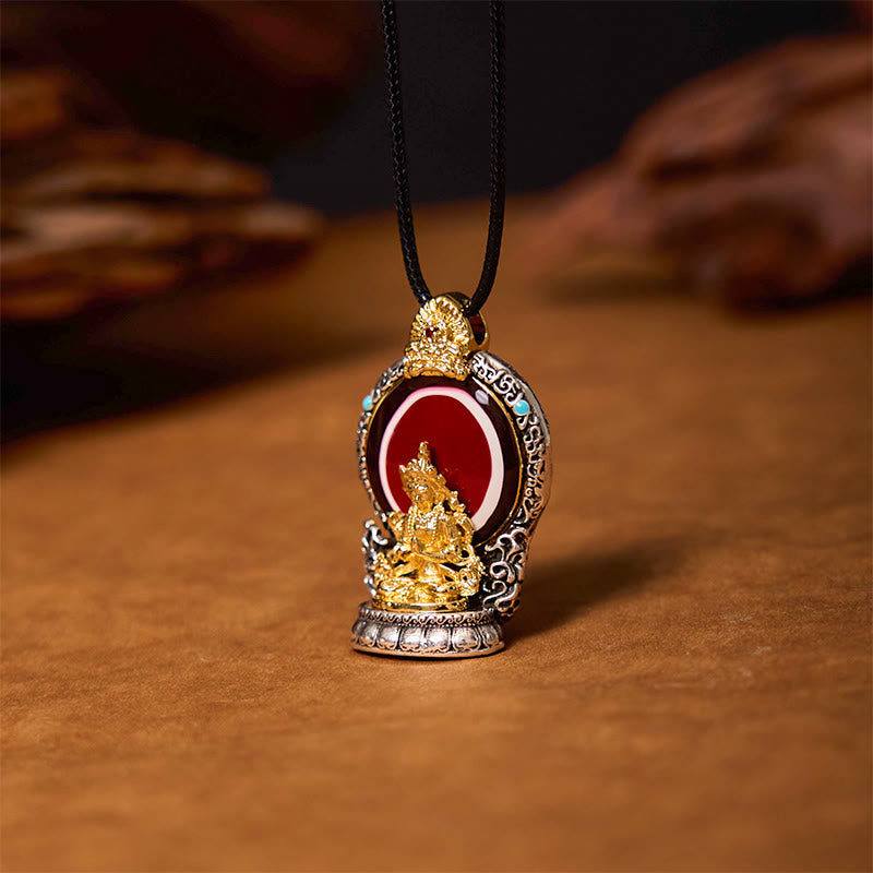 Nimara Ritual Tibetan Avalokitesvara Dzi Bead Pattern Copper Purity Healing Necklace Pendant