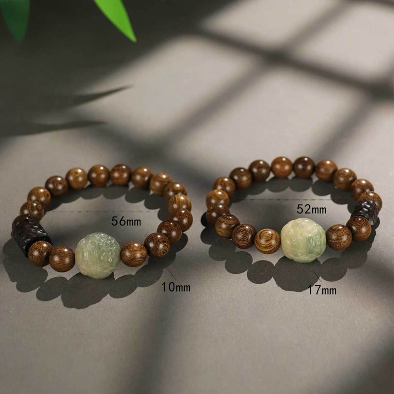 Calm Healing Sandalwood Bodhi Seed PiXiu Ebony Wood Bead Bracelet