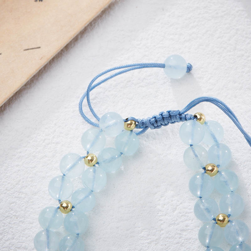 Nimara Ritual Natural Aquamarine Amethyst Moonstone Butterfly Bamboo Healing Bracelet