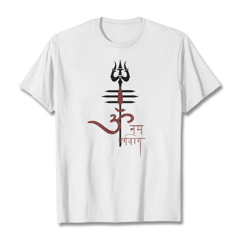 Nimara Ritual OM NAMAH SHIVAYA Trident Cotton Tee T-shirt
