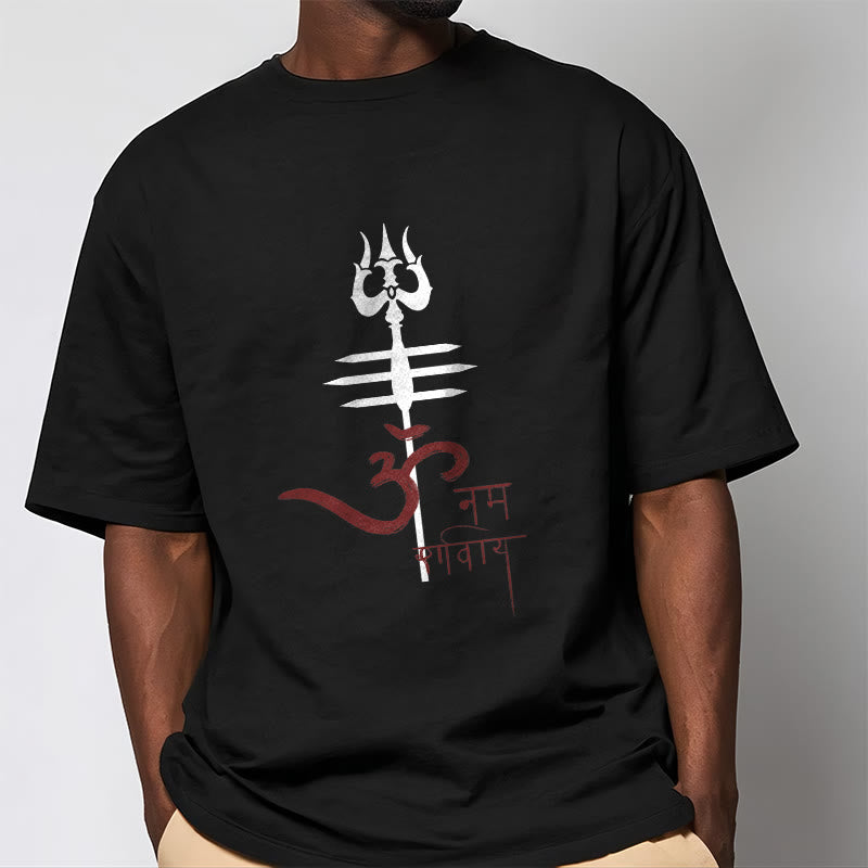 Nimara Ritual OM NAMAH SHIVAYA Trident Cotton Tee T-shirt