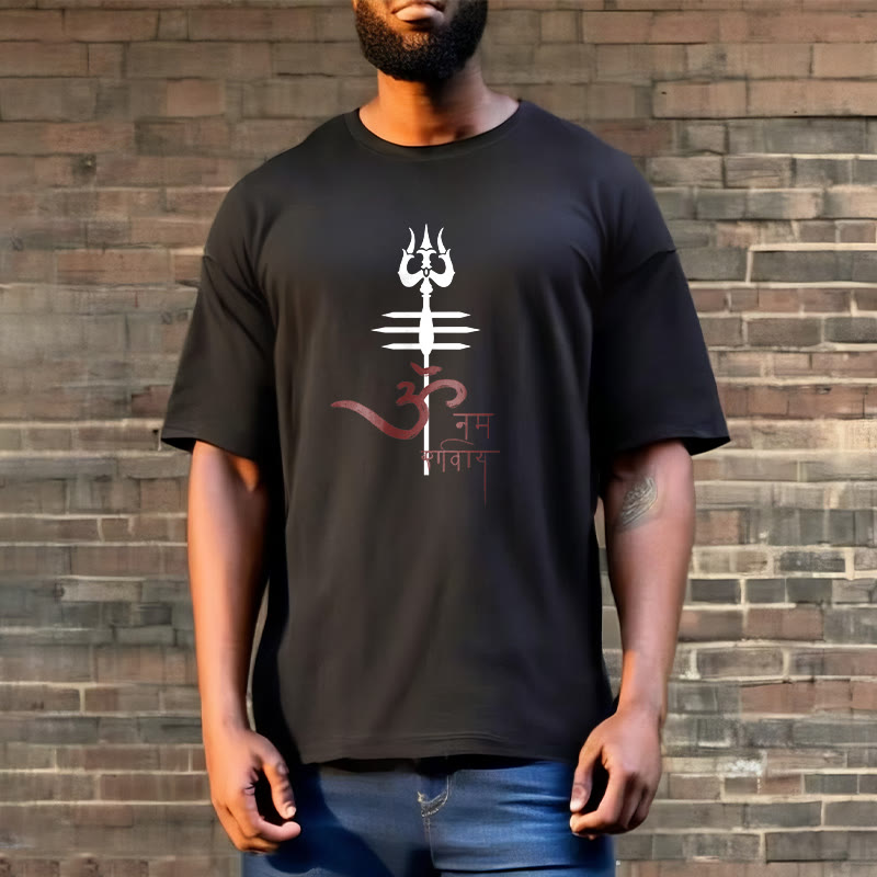 Nimara Ritual OM NAMAH SHIVAYA Trident Cotton Tee T-shirt