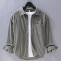 Nimara Ritual Men's Long Sleeve Turn-down Collar With Pocket Corduroy Casual Shirt