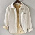 Nimara Ritual Men's Long Sleeve Fleece Lined With Pocket Corduroy Comfortable Shirt