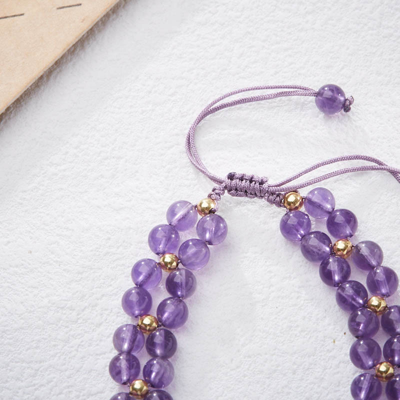 Nimara Ritual Amethyst Butterfly Bamboo Balance Relieves Stress Braided String Bracelet