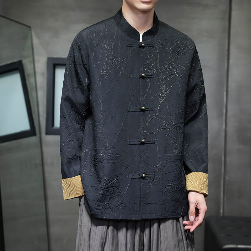 Nimara Ritual Tang Suit Casual Frog-button Long Sleeve Nylon Men's Jacket Shirt Clothing