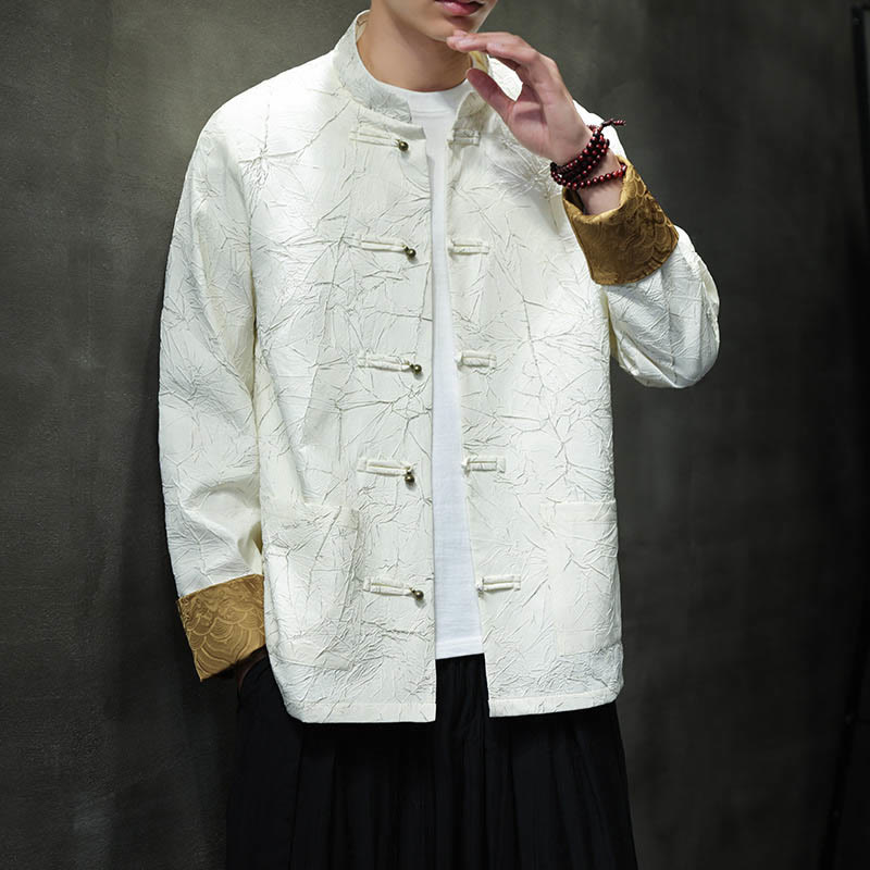 Nimara Ritual Tang Suit Casual Frog-button Long Sleeve Nylon Men's Jacket Shirt Clothing