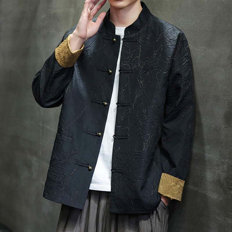 Nimara Ritual Tang Suit Casual Frog-button Long Sleeve Nylon Men's Jacket Shirt Clothing