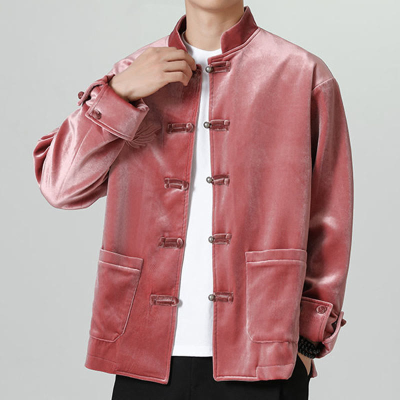 Nimara Ritual Embroider Dragon Casual Frog-button Cotton Men's Jacket Shirt Clothing