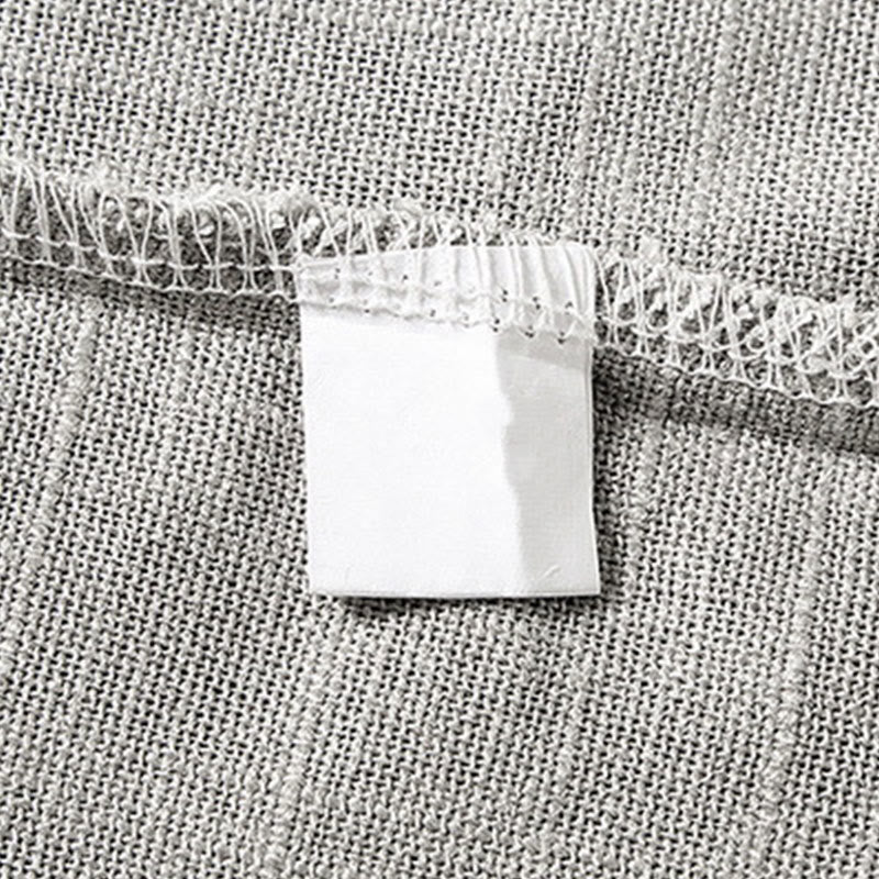 Nimara Ritual Loose Men's Shirt Solid Color Notched Neck Top Short Sleeve Comfy Button Breathable Cotton Linen Shirt