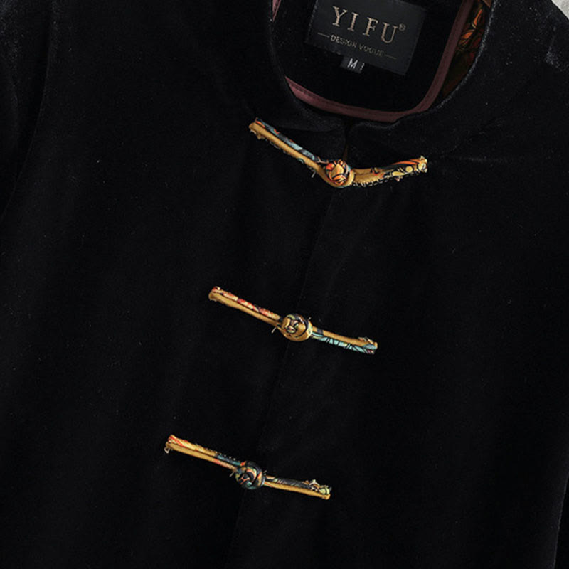 Nimara Ritual Tang Suit Frog-button Round Neck Cotton Men's Jacket Shirt Clothing
