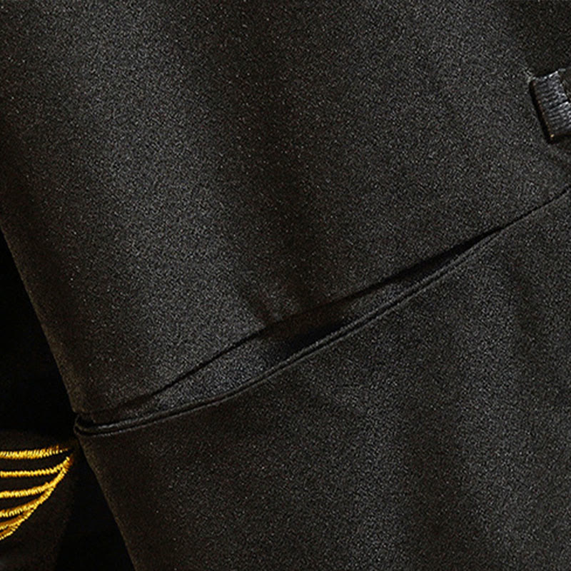 Nimara Ritual Embroider Dragon Phoenix Casual Frog-button Cotton Men's Jacket Shirt Clothing