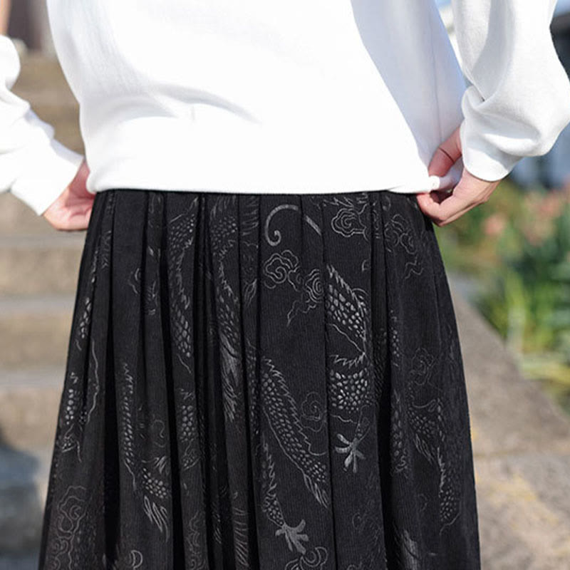 Nimara Ritual Dragon Design Casual Plain Cotton Men's Pants With Pockets