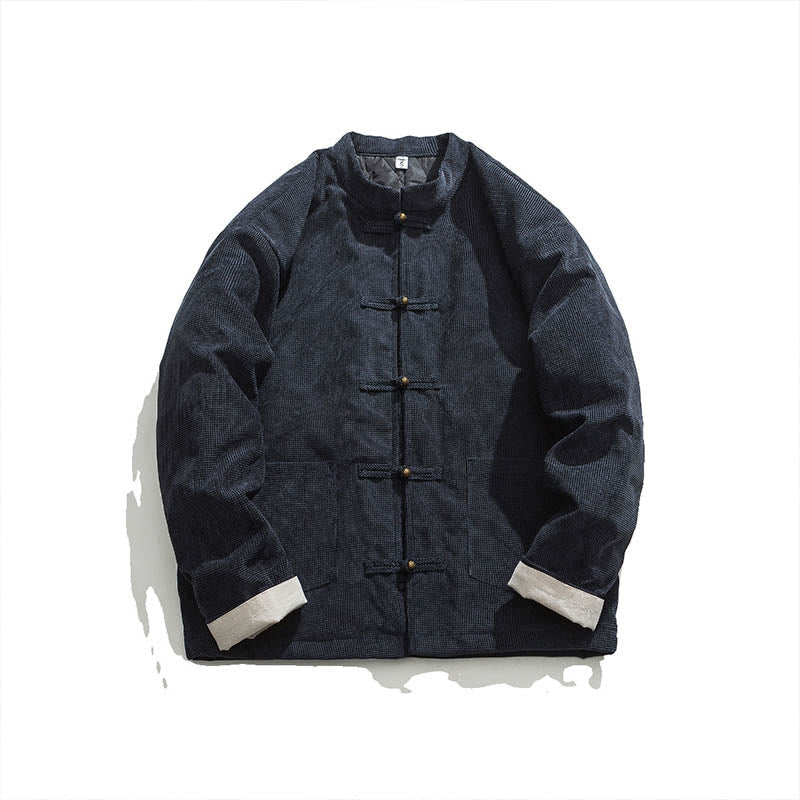 Nimara Ritual Solid Color Frog-button Men's Jacket Shirt Clothing
