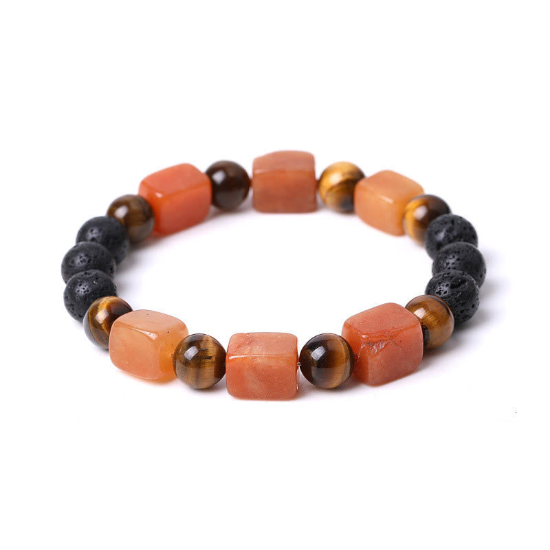 Nimara Ritual Various Crystals Cube Amethyst Lava Rock Support Bracelet