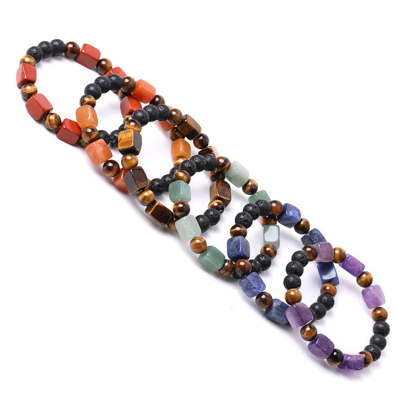 Nimara Ritual Various Crystals Cube Amethyst Lava Rock Support Bracelet