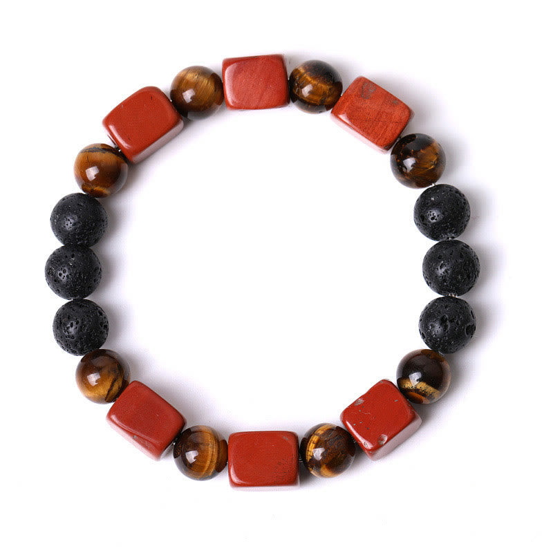 Nimara Ritual Various Crystals Cube Amethyst Lava Rock Support Bracelet
