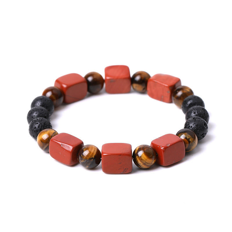 Nimara Ritual Various Crystals Cube Amethyst Lava Rock Support Bracelet