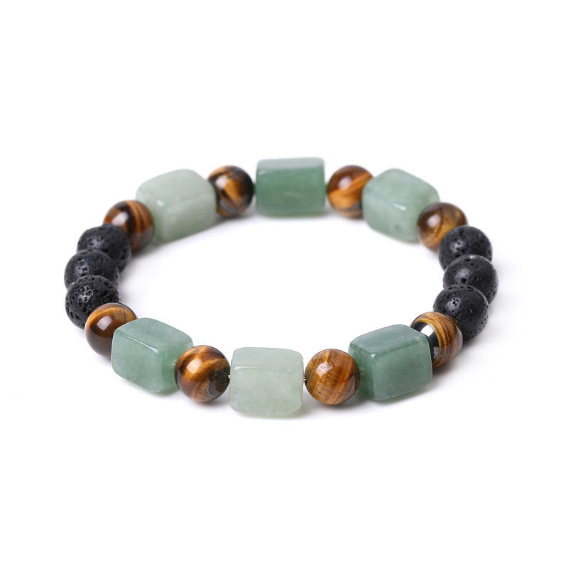 Nimara Ritual Various Crystals Cube Amethyst Lava Rock Support Bracelet