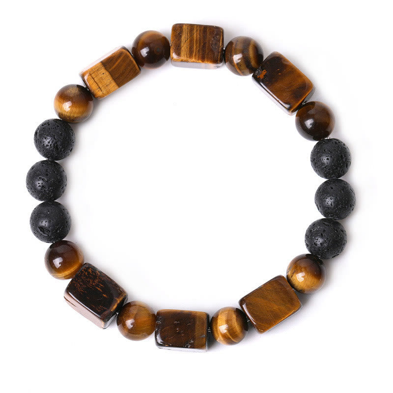 Nimara Ritual Various Crystals Cube Amethyst Lava Rock Support Bracelet