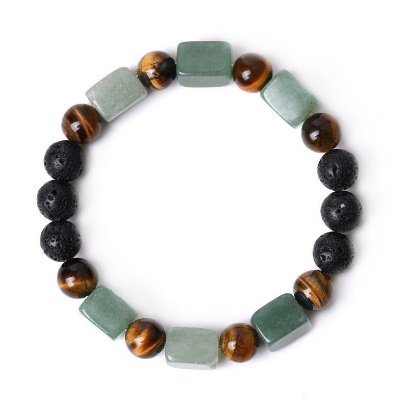 Nimara Ritual Various Crystals Cube Amethyst Lava Rock Support Bracelet