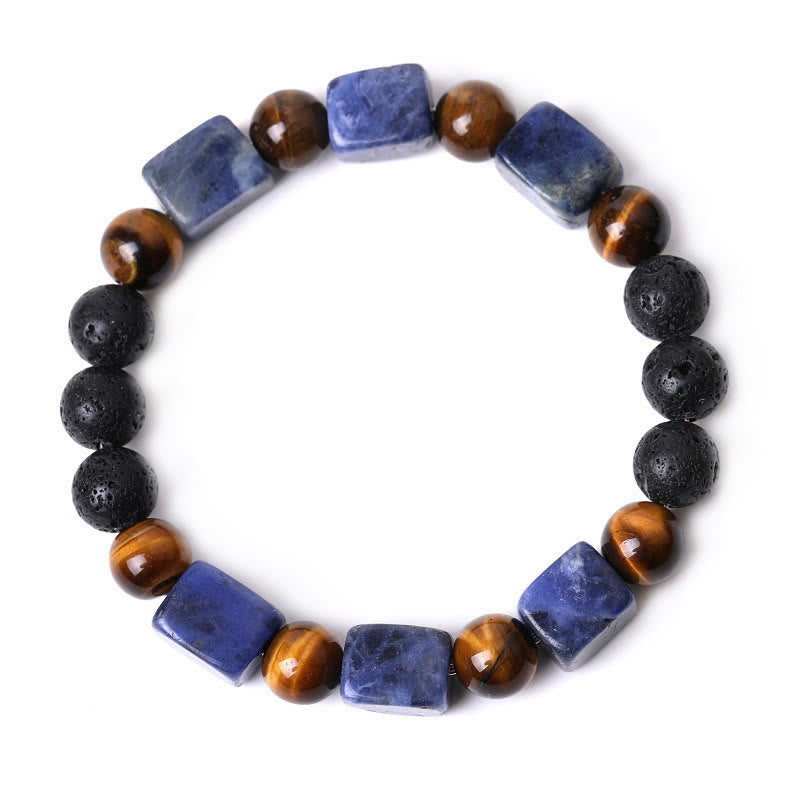 Nimara Ritual Various Crystals Cube Amethyst Lava Rock Support Bracelet