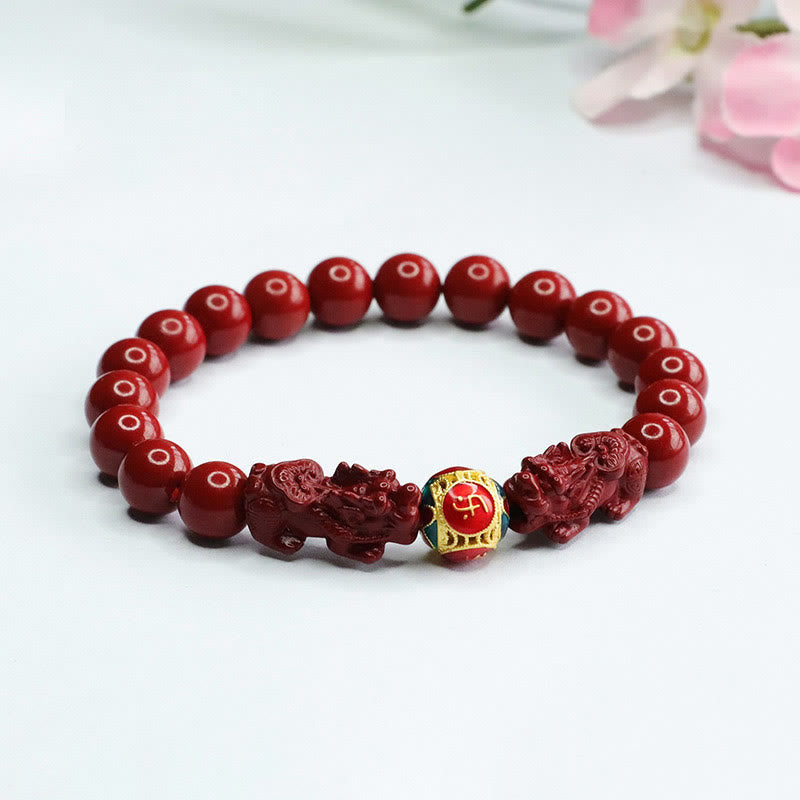 Nimara Ritual Cinnabar Double PIXIU Keep Away Evil Spirits Bracelet
