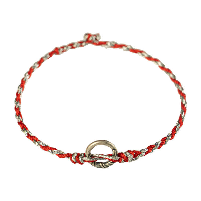 Nimara Ritual 925 Sterling Silver Peace Buckle Luck String Bracelet